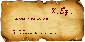 Kende Szabolcs névjegykártya