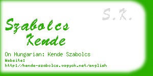 szabolcs kende business card